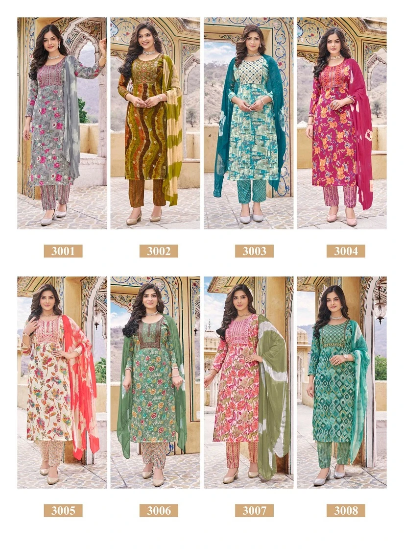 Navkar Sofiya Vol 3 Rayon Capsule Wholesale Readymade Salwar Suit Catalog — Wholesale Salwar Suits, MPA wholesale from Surat — view 9